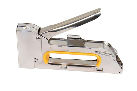 Wooden Hand Stapler Metal Stapler for Office Home DIY Handcraft Plastic Handle with Metal Body Silver
