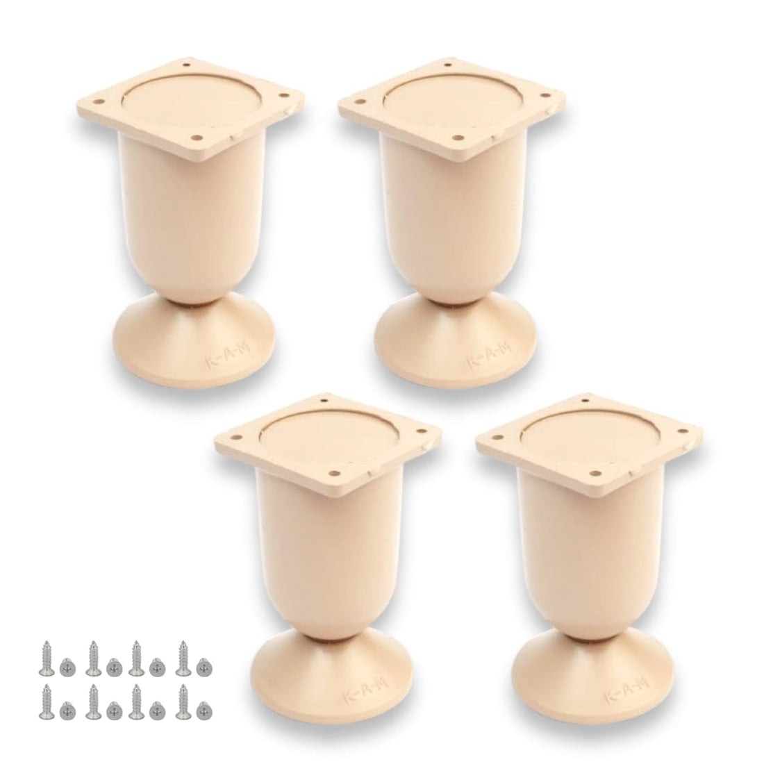 Furniture Legs Heavy Duty PVC Furniture Legs with Mounting Screws Set of 4 (Beige)