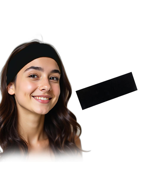 Headbands Plain Stretchy, Elastic Hair Bands for Women's, Headbands Non Slip, Soft Cotton Cloth Fabric Ideal for daily use. (Black)