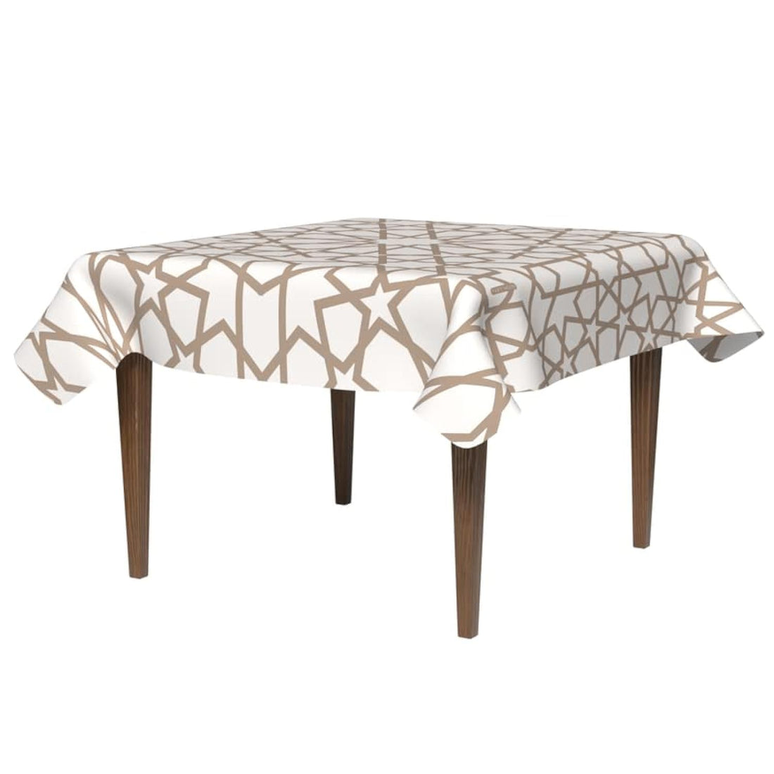 ART MOOD HOME Waterproof Polyester Fabric Nova tablecloth waterproof Beige *White 140x140 CM CM