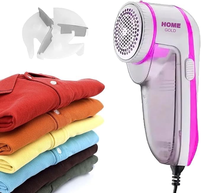 HOME GOLD Clothes Lint Remover, Electric Fabric Shaver with Honeycomb Grille, Portable Ergonomic Defuzzer, High Capacity Hairball Box, for Daily Fabric Care, HG-088