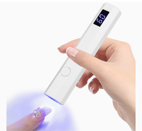 UV Gel Nail Lamp, Small UV Lamp for Gel Nail Polish, UV Lamp Nail Dryer, 20/60s Timing Modes Rechargeable LED Lamp for Beginners and Professionals