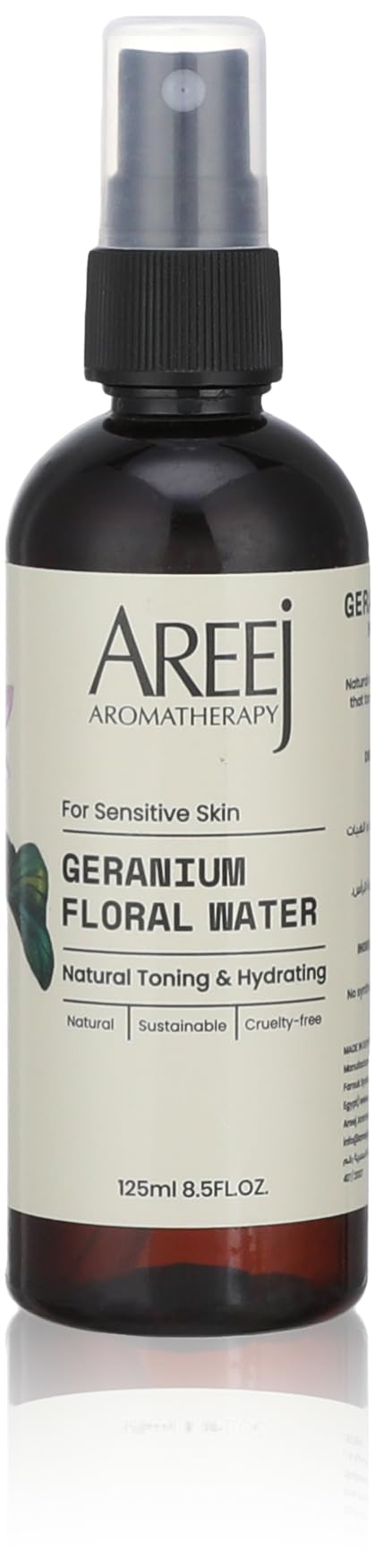 Areej Aromatherapy - Ar 1369 Geranium Floral Water 125Ml With An Effective Formula, Its Effect Lasts For A Long Time