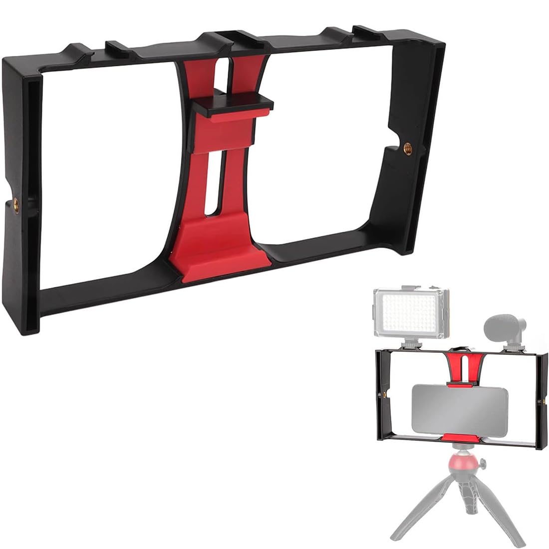 Smartphone Video Rig, Filmmaking Case, Phone Video Stabilizer Grip Stativ Stand for Videomaker Film-Maker Videographer for iPhone XS XS Max XR iPhone X 8 Plus Samsung