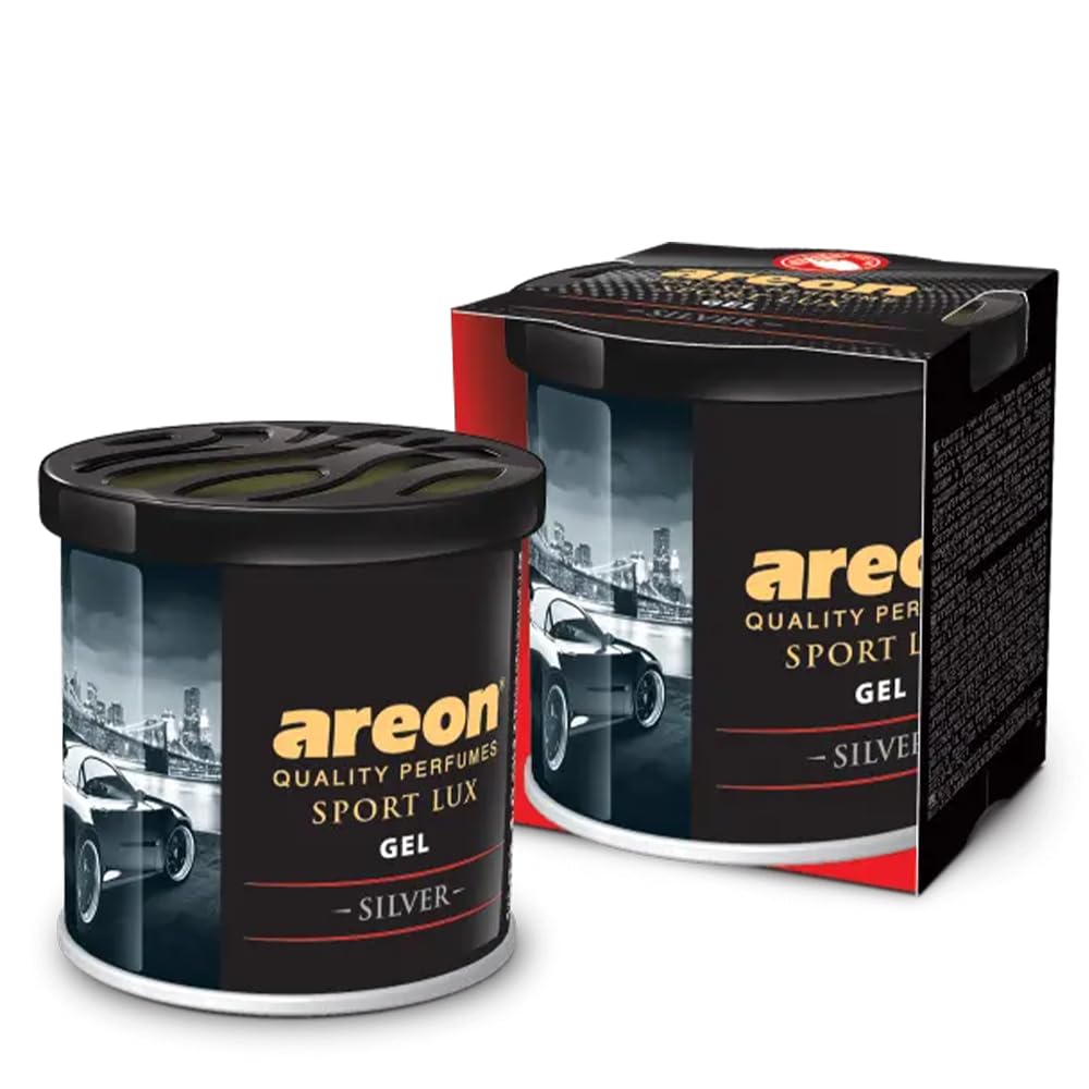 Areon Gel Can Car Air Freshener Sport Lux Silver 80g