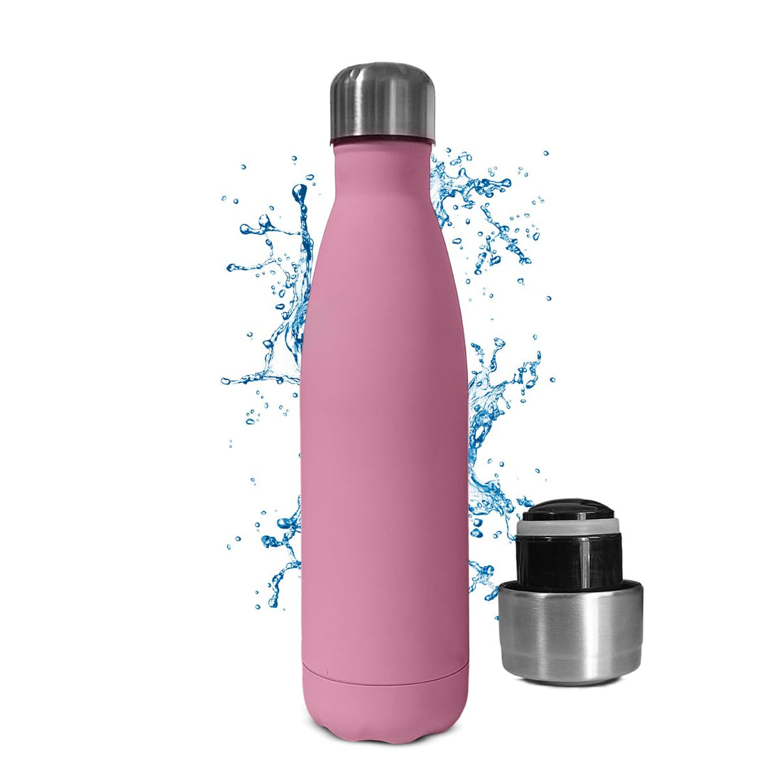 hanso Sport Bottle Stainless Steel Double Wall Insulated Vacuum Flask for Hot & Cold Drinks - Leak-proof Design, Eco-friendly Choice - Ideal for Gym, Hiking, and Everyday Use (Pink)
