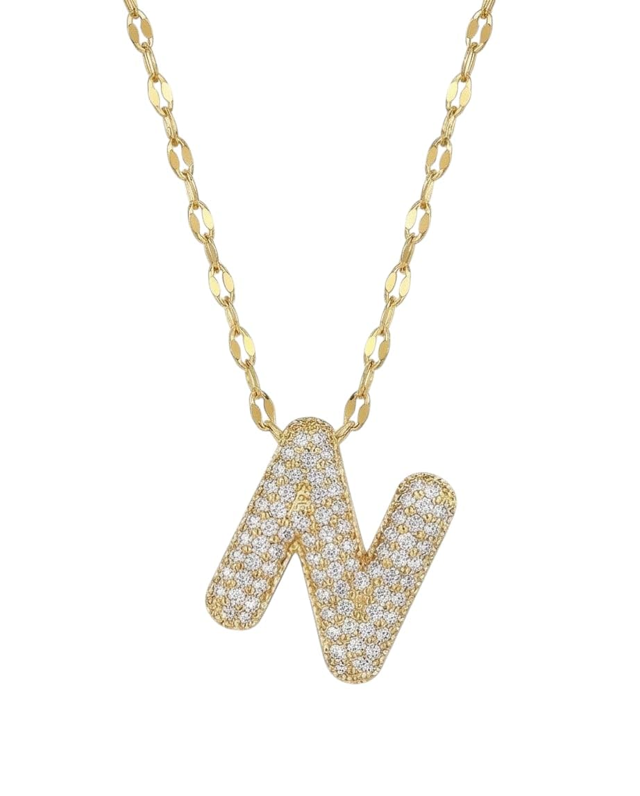 Initial Letter Necklace for Women & Girls – Gold Plated Alphabet Pendant Necklace, Personalized Name Charm Jewelry Gift for Her