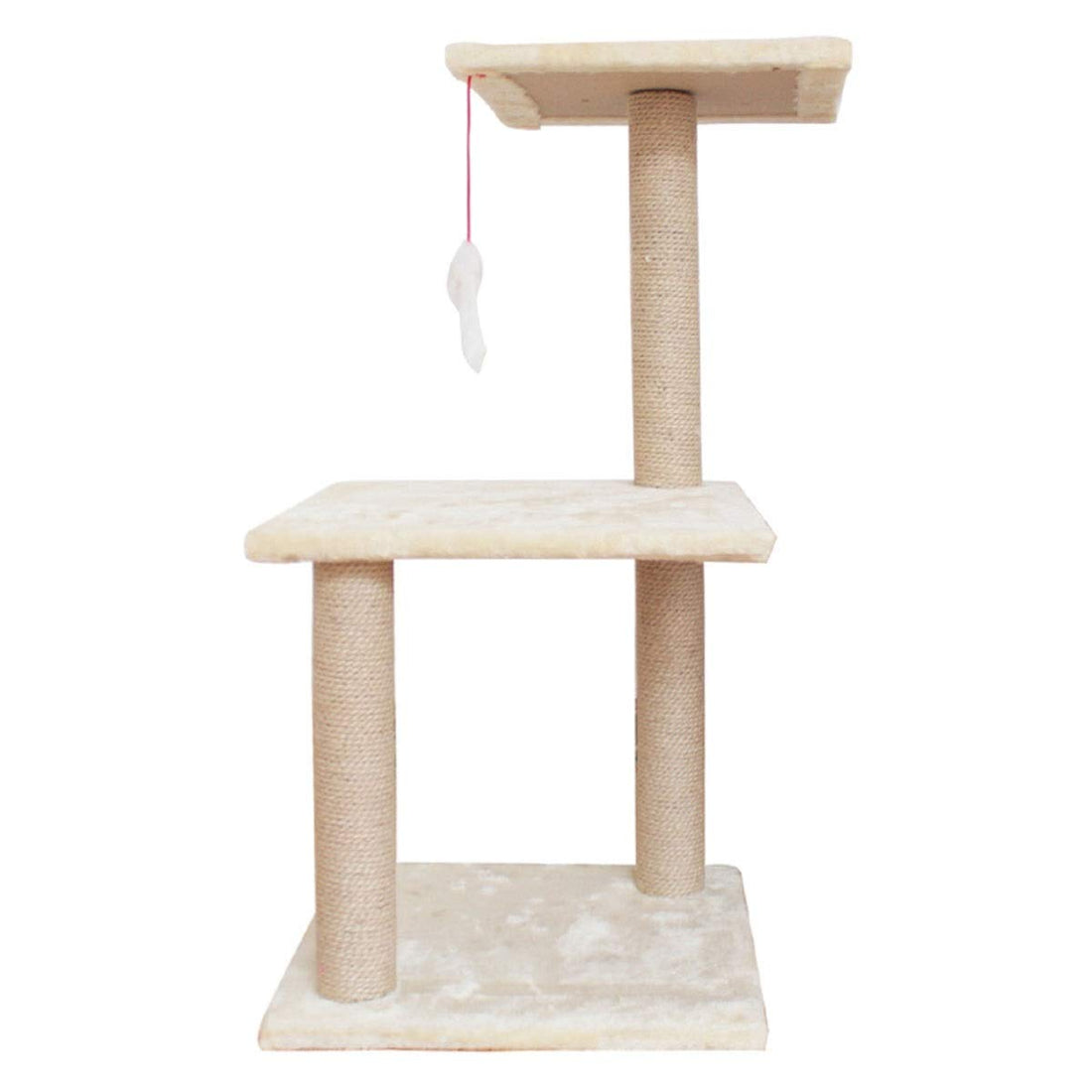Cat Climbing Frame Cat Tree for Cat Activity, Cat Climbing Tower Furniture Scratching Post for Kitten Activity Centre, 14.2 x 14.2 x 28.3inch, Beige