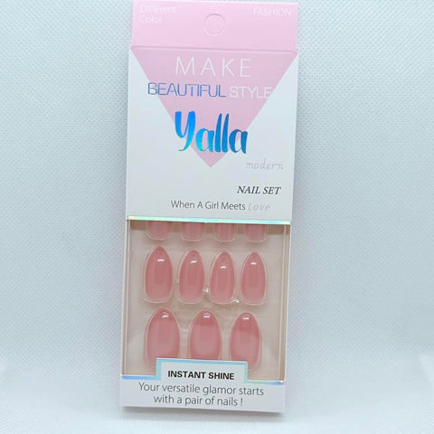 Glossy Press On Nails for Women 10 Dazzling Colors – Reusable Artificial Fake Nails Set – Stick On False Nails with Natural Salon Style Manicure (Medium Pink)