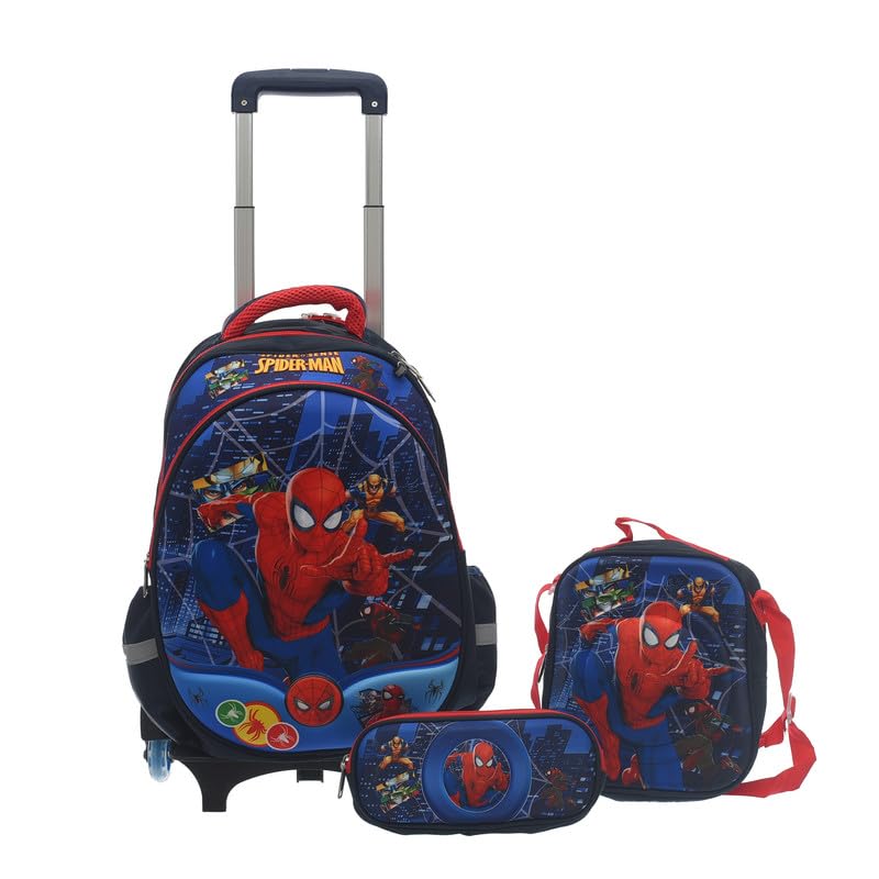 Migo Kids School Backpack trolley removable full set Blue, 16-Inch Size