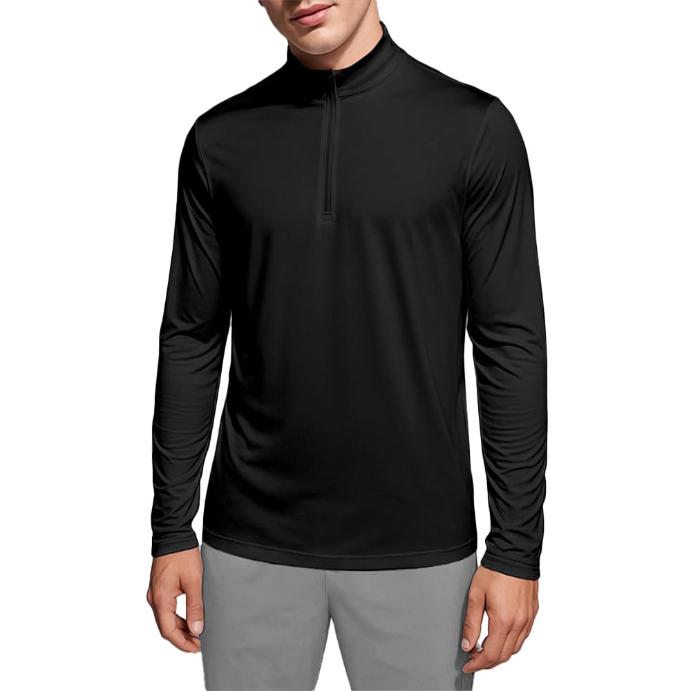 Sports T-Shirt - long sleeve top - Half zipper quick dry Tee - Running and gym T- shirts - sportswear for men