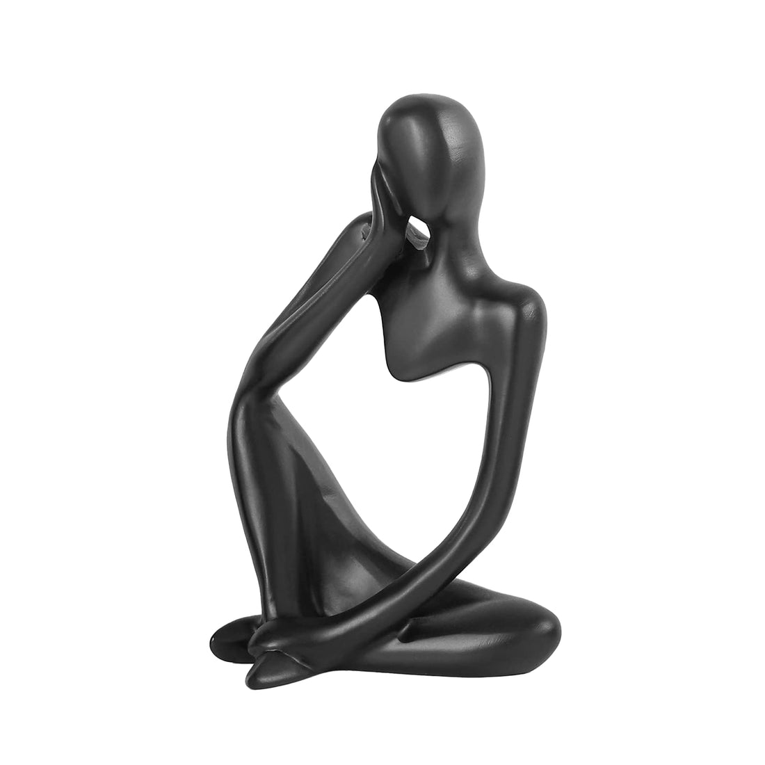 BMLCGJ Thinker Statue Gold Decor Abstract Art Sculpture, Golden Resin Collectible Figurines for Home Living Room Office Shelf Decoration,Great Gift Ideas (Right, Black)