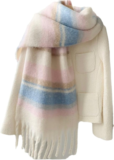 1pc Sweet & Fashionable Cute Mallard Print Premium Vibe Scarf, Warm & Soft Faux Cashmere, Suitable For Daily, Commute, Outdoor, Home, Trendy Accessory For Women