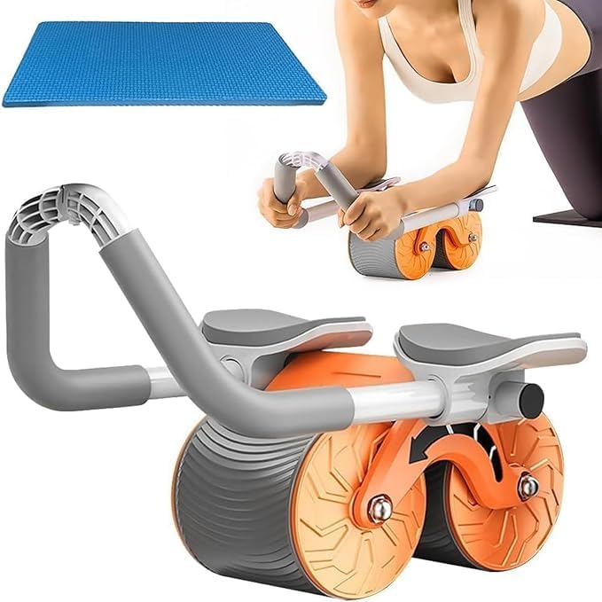 TRUE FIT® Ab Roller,Abs Workout Abdominal Exercise Rollers,Automatic Rebound Abdominal Wheel,Fitness Roller Exercise Wheel Workout Trainer Gym Home Fitness Equipment Mute Roller Arms Back