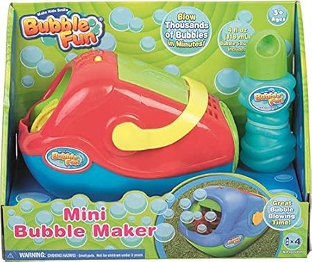 Mini Bubble Maker, Battery Operated, Automatic Bubble Blowing Machine for Ages 3+(Assorted color)