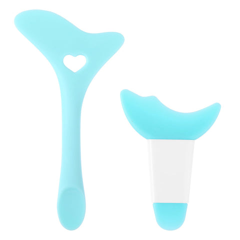 WLLHYF 2Pcs Reusable Eye Stencils Makeup Aid Tool, Silicone Eyeliner Aid Mascara Shield 3 in 1 Eyeliner Applicator Guide Tool for Makeup, Eyelash, Eyeshadow, Eyeliner Applicator
