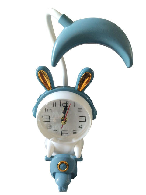 Spaceshoop LED Table Lamp with Clock, Adjustable Study Desk, Reading & Night Light, Kids Room Yellow