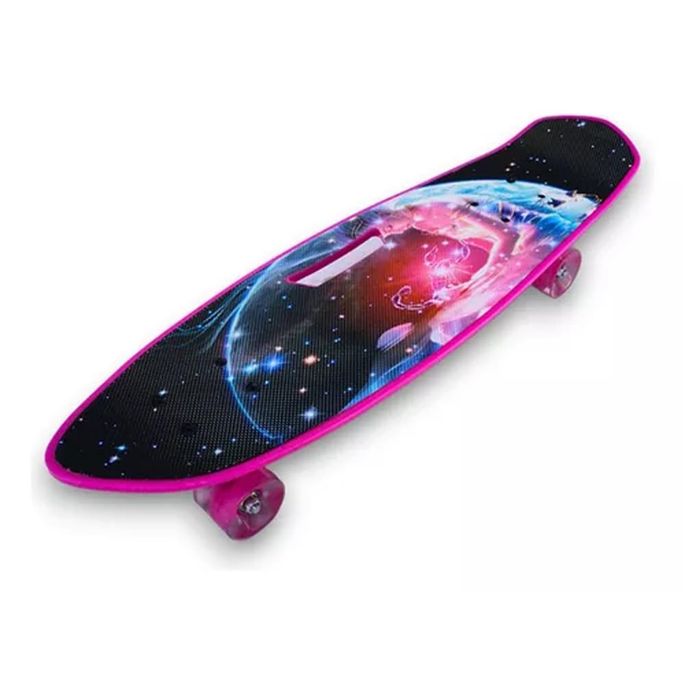 Dream Land Colorful Mixed Shapes Pink Skate Board - 216
