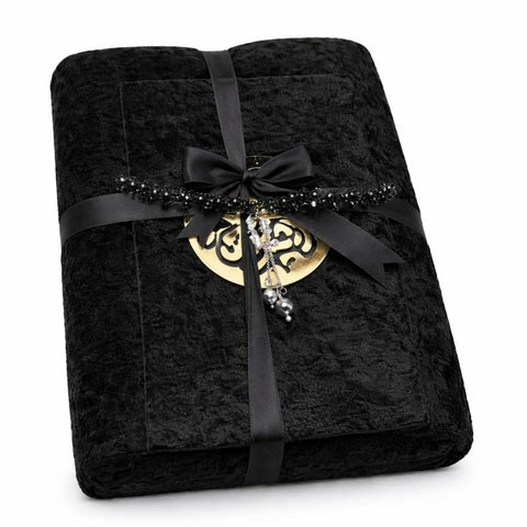Quran with Chapel and Rosary - Luxury Gift Set with Velvet Cover (Black)