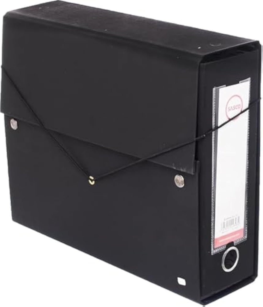 Sasco. A4 Storage File Archives Case 65mm with Metal Clip for Office School - Black
