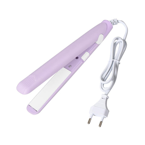 2 in 1 Mini Hair Straightener, Short Hair Straightener for All Hair Types, Short Hair, Fringes, Male Beards (Purple)
