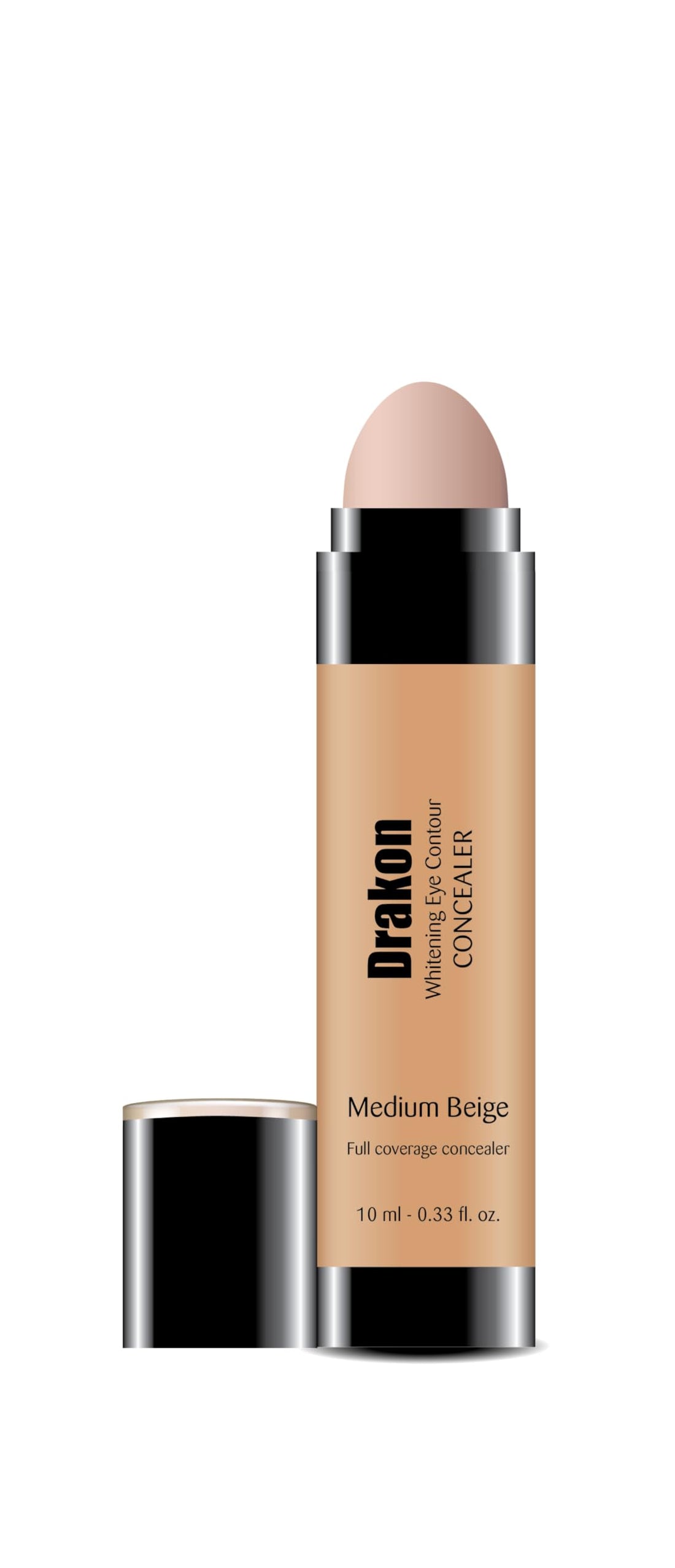 Drakon Whitening Eye Contour Concealer Medium Beige With Sponge Applicator High Coverage fo Dark Circles Treatment,Wrinkles & Puffness, With SPF15-10 ml
