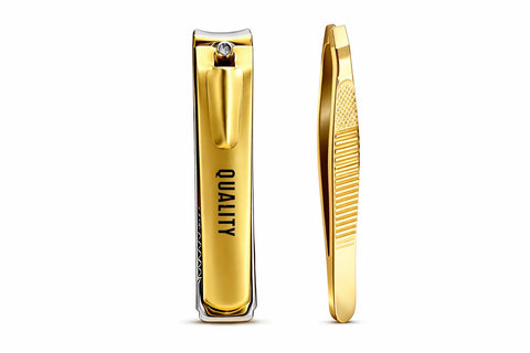 Stainless Steel Nail Clipper & Tweezers Set – Precision Fingernail and Toenail Trimmer with Slant Tip Tweezer – Durable Grooming Tool Kit for Men & Women Home & Travel Use