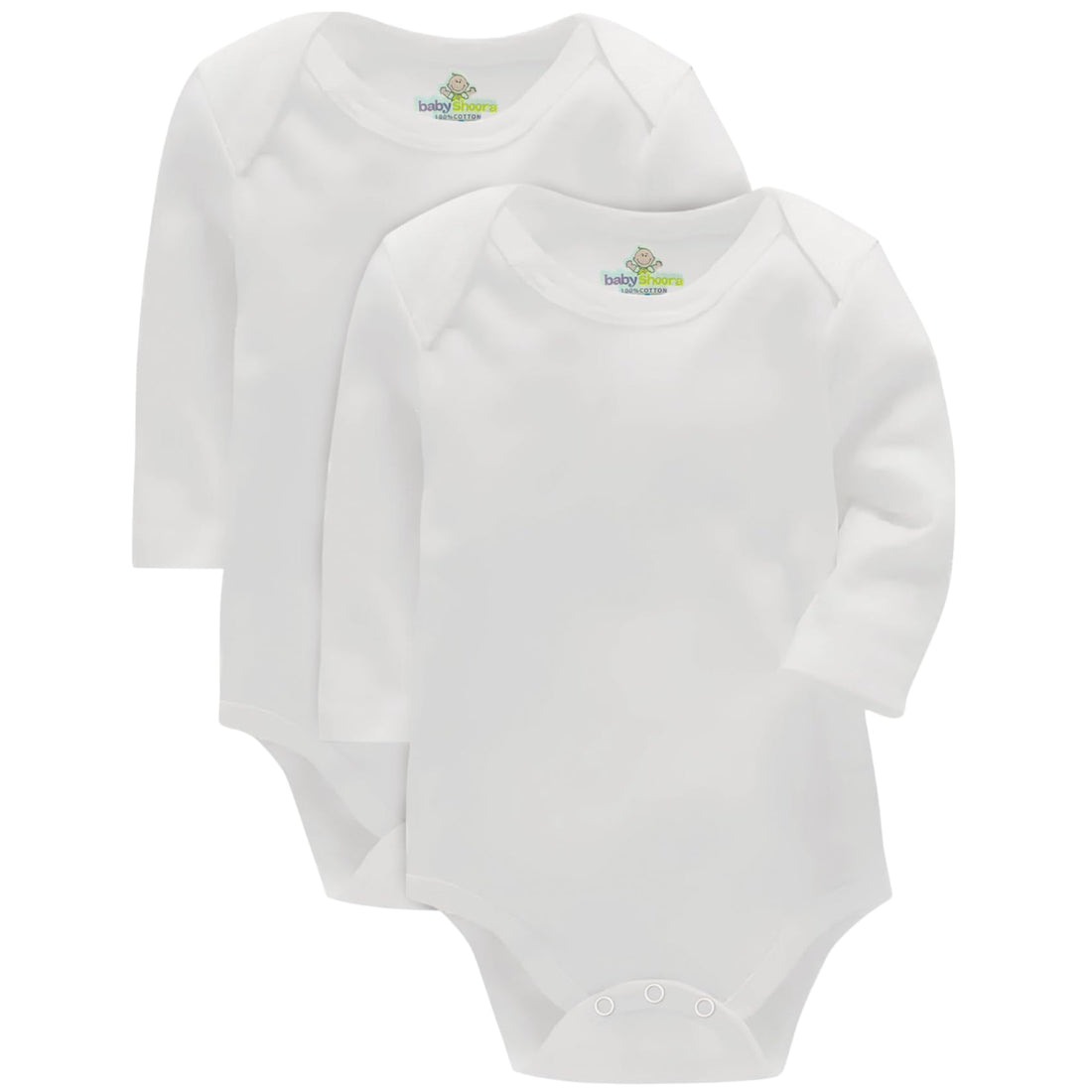 Baby Shoora Unisex Set Of 2 Pieces Long Sleeves Bodysuit Underwear Bodysuit Underwear (pack of 1)