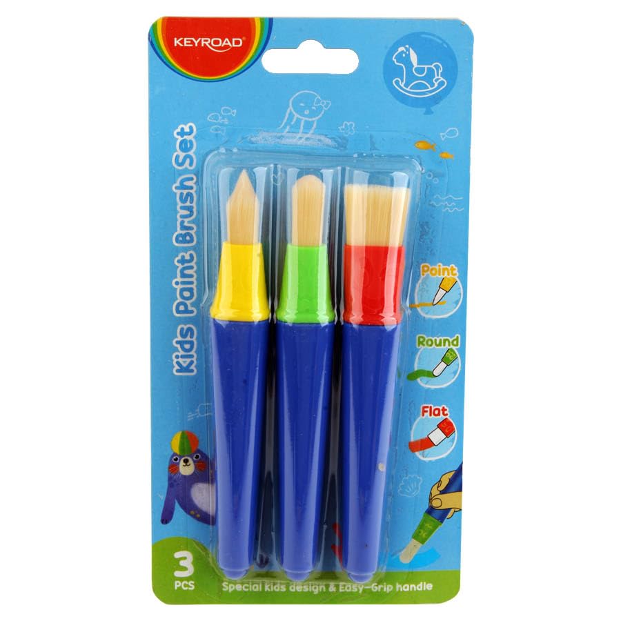 Keyroad Paint Brushes, 3 Brushes, Assorted Sizes, Model KR972329