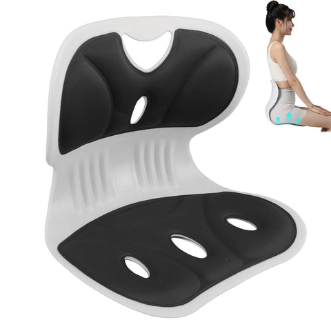 Lumbar Support Posture Corrector Chair for Women and Men, Portable Ergonomic Back Support Chair Lower Back Pain Relief and Posture Correction Ideal for office and home office (Black)