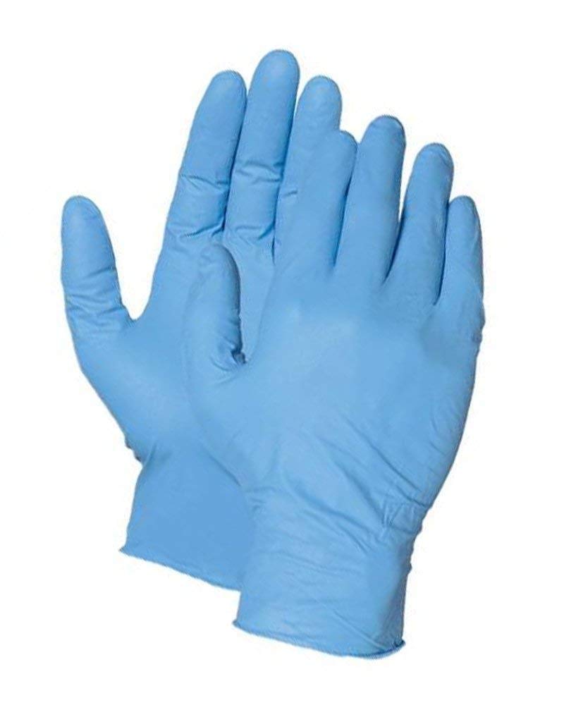 Nitrile Gloves Blue, Latex Free, Disposable, Powder Free, Textured Finger Tips, Food Safe, Cleaning, Examination, Painting, Janitorial, Size Medium (Box of 100)