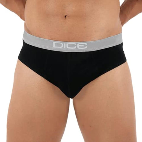 Dice Men's Contrast Elastic Waist Solid Briefs