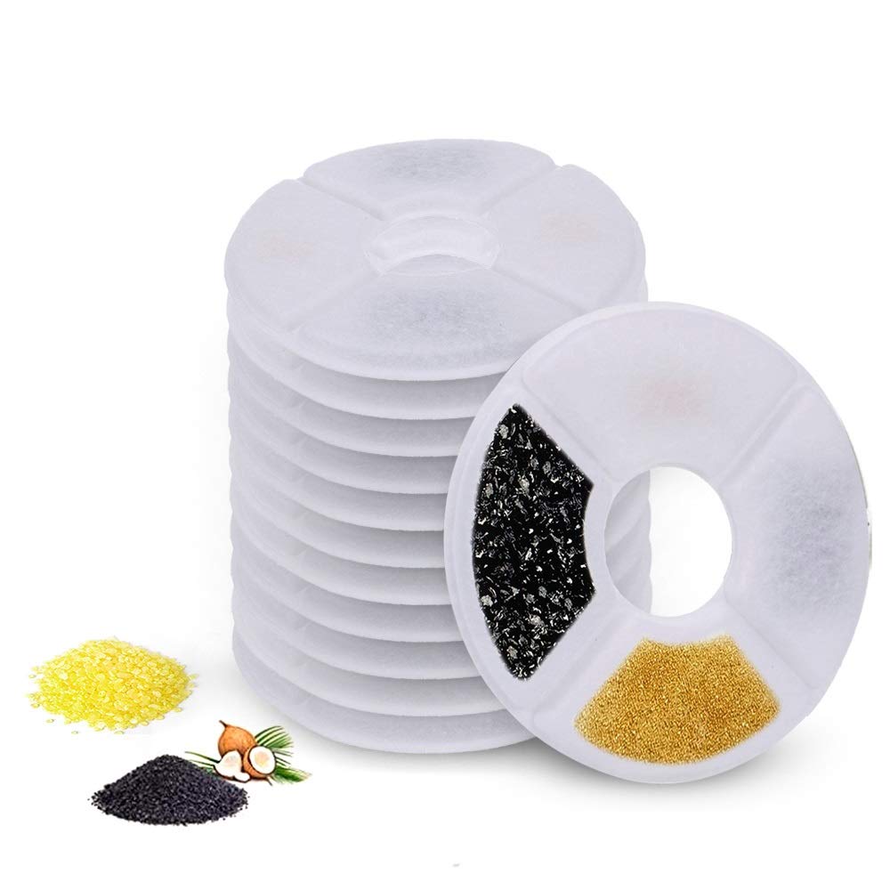 Decdeal 12PCS Cat Water Fountain Filters Replacement Filters for Flower Fountain Cat Water Dispenser