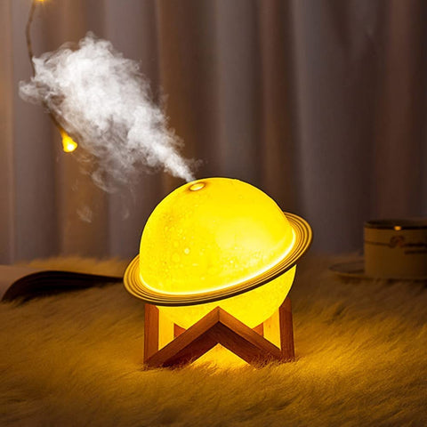 Moon Lamp Humidifier, 3 Colors 3D Print Moon Night Light with USB Recharge Stand, Aromatherapy Diffuser,Moon Diffuser Kids Baby Friend Lover Birthday Room Decor Gifts