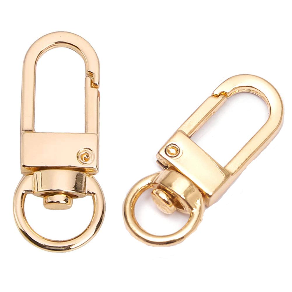 GBSTORE 10 Pcs Swivel Lobster Claw Clasps Hardware Accessories Rotating Dog Buckle Metal Spring Key Chain Hook Clasps for Handbag DIY Bags Key Rings and Jewelry Making Findings (Gold)