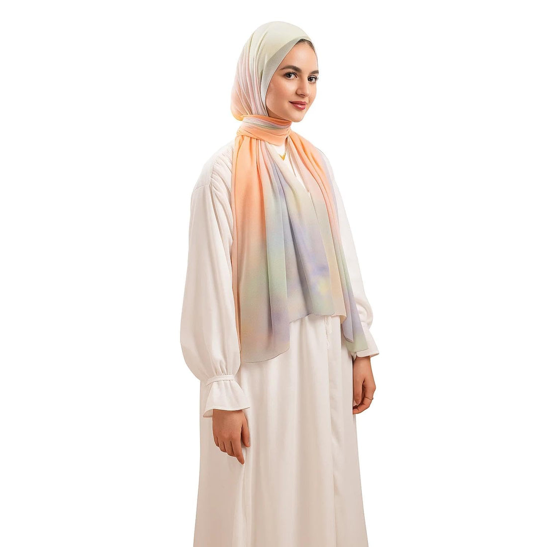 Luxury Floral Crepe Muslim Hijab Scarf – Fashion Vibrant Graphic Women Head Scarf Shawl – Large Comfortable Hijab Veil for Occasions and Daily Use (200x75cm)
