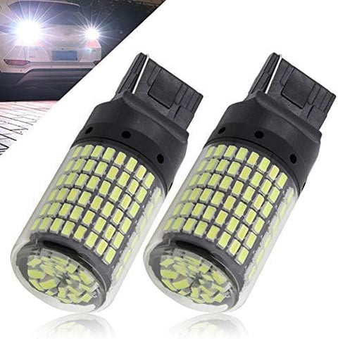 Elshafey 19.5Watts No Hyper Flash 7440 T20 W21W LED Bulbs High Power 3014 144-SMD Chips LED Bulb For Backup Reverse Lights,Turn Signal Lights(No Hyper Flash). White 2-Pack.