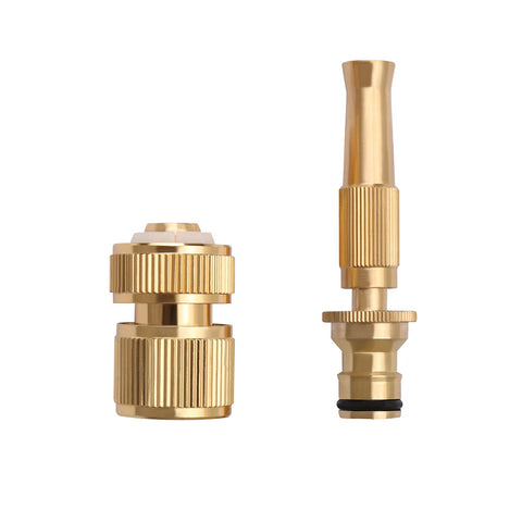 Adjustable garden hose nozzles with hose connector, for 1/2 inch hose and spray gun quick connector, brass mounting kit