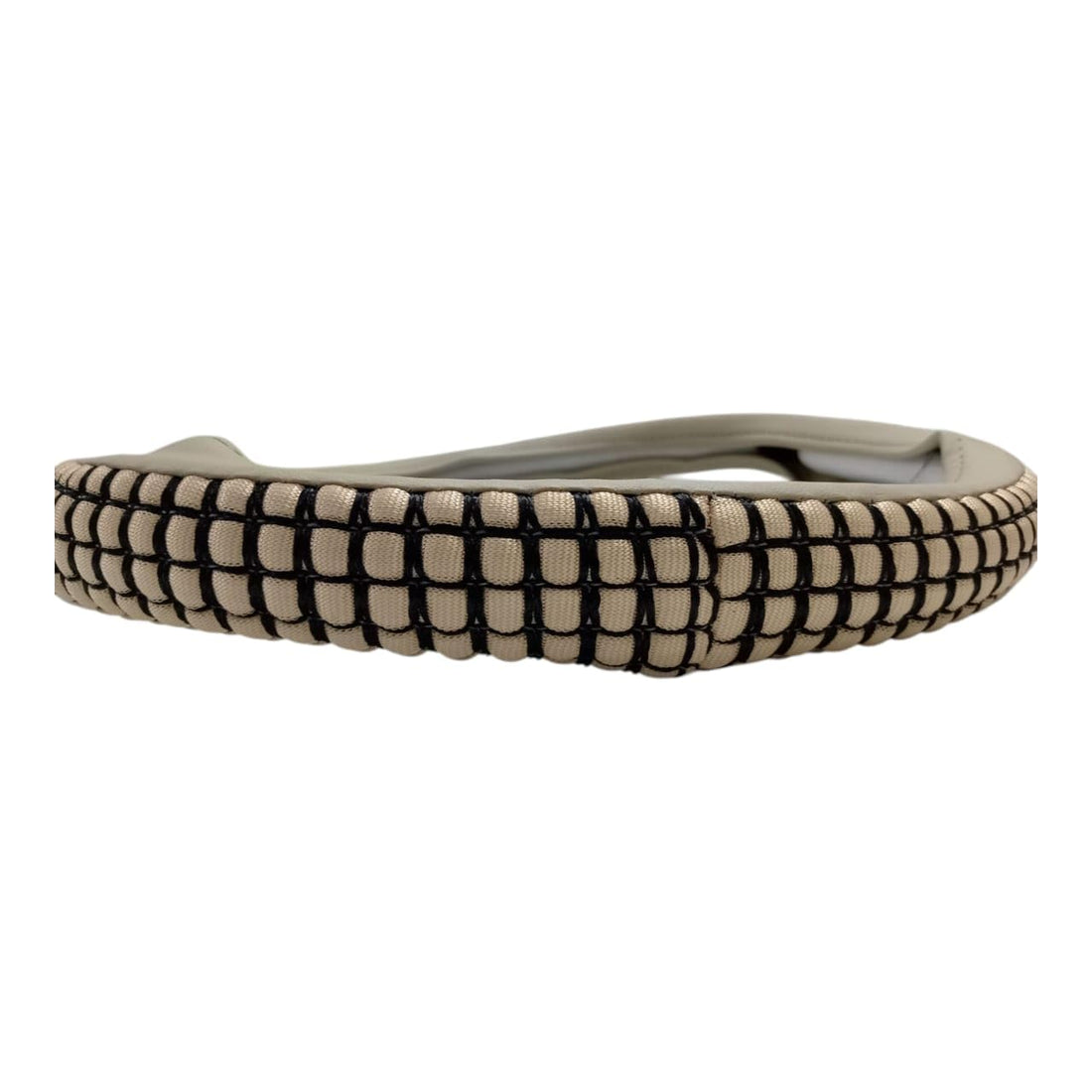Steering Wheel Cover Fiber Fabric Grip Breathable Anti-Slip Summer Comfort Comfortable Use Durable Interior Accessories for Car 15 Inch Round Tire Shape (Beige)