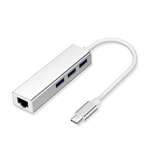 Type C Hub 3-Port USB 3.0 Portable Data Ethernet Adapter -100 Mbps