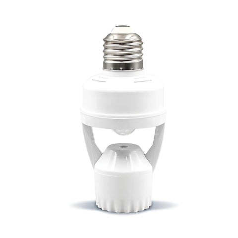 Smart Bulb Socket E27 360° Motion Sensor – Auto Infrared Light Adapter with Adjustable Timer, Ideal for Hallway, Garage, Basement, Stairs