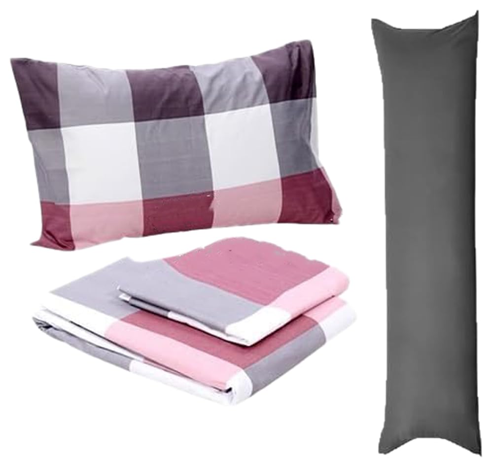 Snooze Bed set 3 pieces, 160 * 235 cm, pink caro design