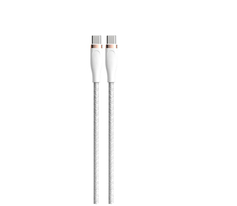 DEVIA Star Series USB-C to USB-C 3A 60W Zinc Alloy Braid Cable 1.5M - White