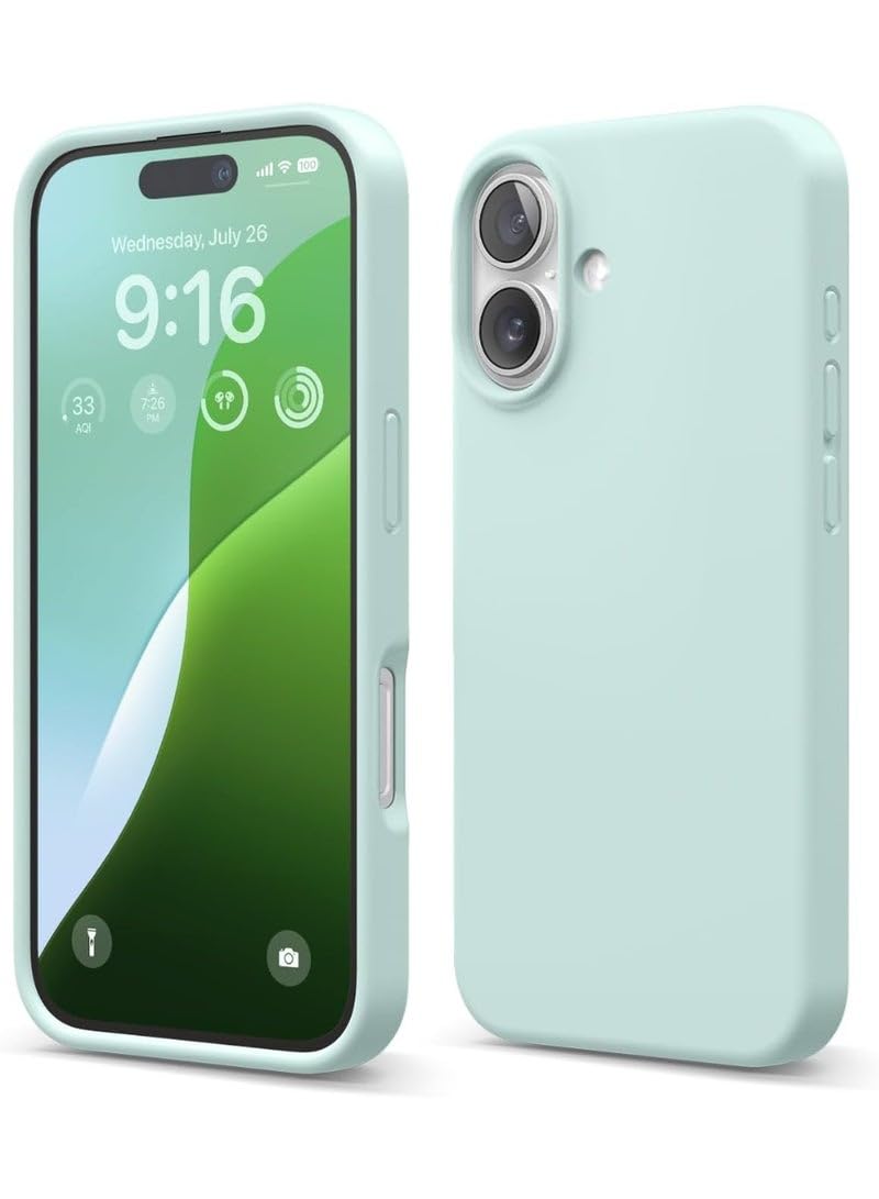 for 16, Liquid Silicone Case 16 6.1 Inches with Microfiber Lining, Multilayer Protection, Soft to the Touch and Anti-Scratch Anti-Shock Slim Case, (Mint)