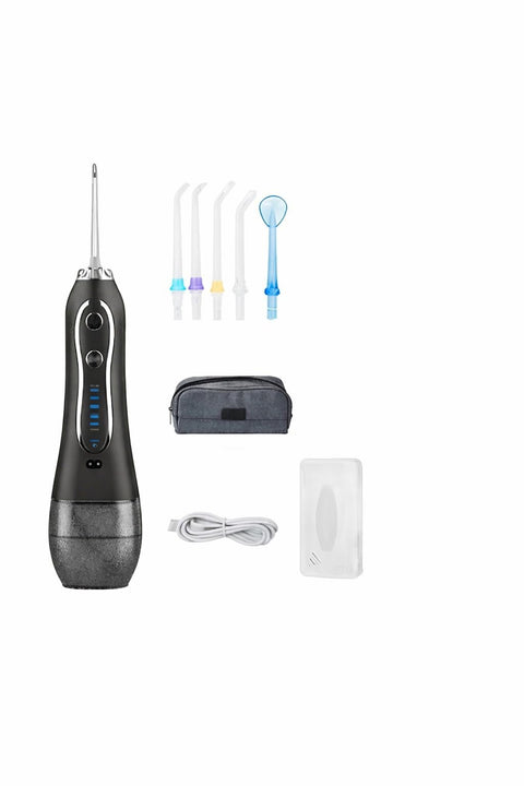 Water Flosser Professional Cordless Portable Rechargeable Waterproof Oral Irrigator (Black)