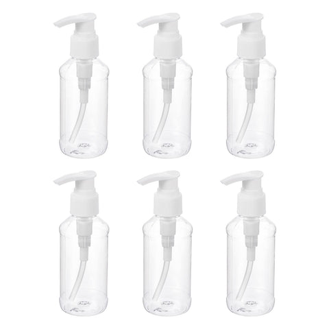 PATIKIL 130mL Airless Pump Bottles 12 Pack Portable Refillable Dispenser Containers for Travel Shampoo Lotion, Clear