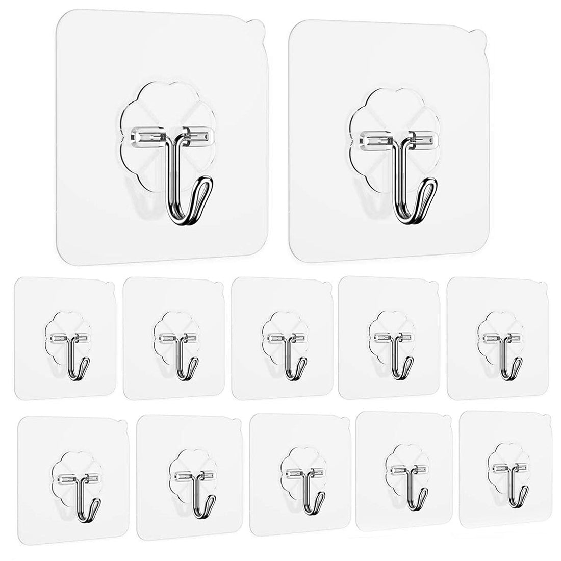 Limo Adhesive Hooks Utility Hooks 44 lb./ 20 kg(Max), Heavy Duty Coat Hooks Waterproof and Oilproof Seamless Hooks, Wall Hook for Bathroom Kitchen