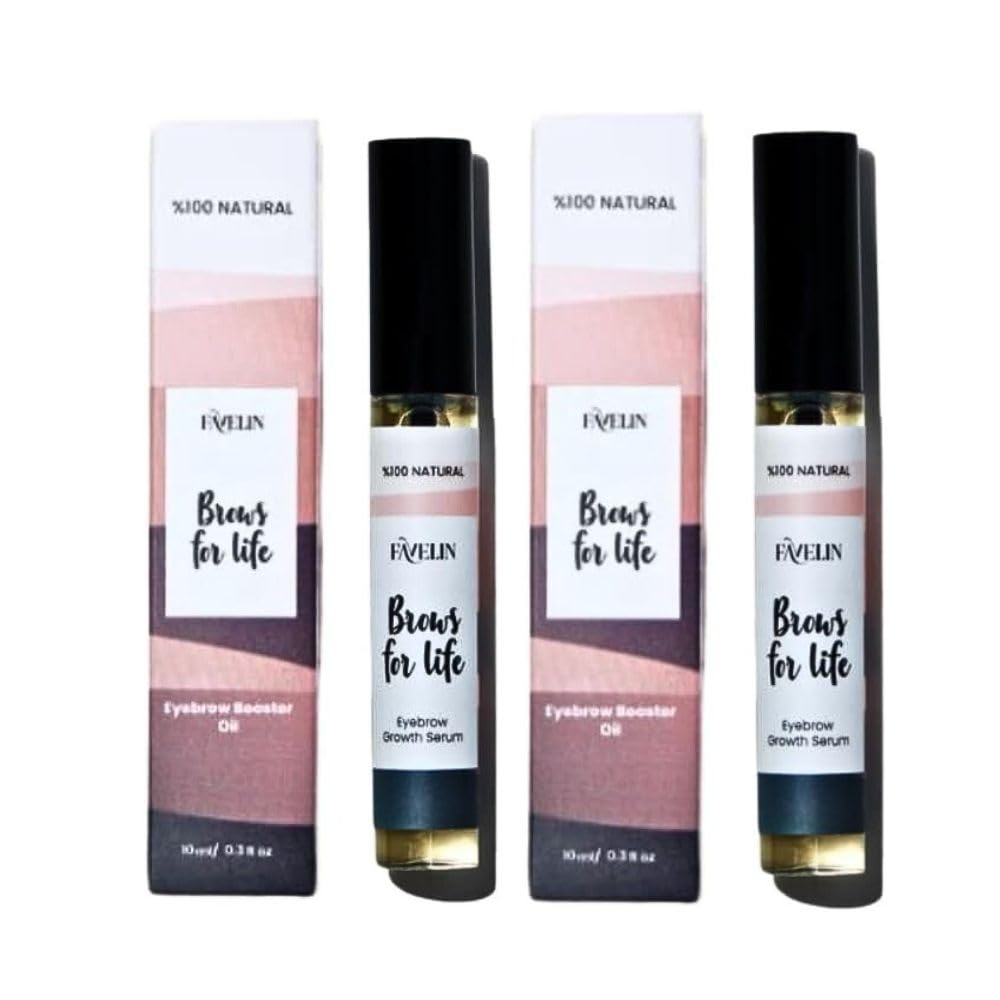 Favelin Brows For Life Eyebrow Serum Bundlle Of 2 - (20 Ml) | Unleash Your Natural Brow | Natural Oils Vitamin E