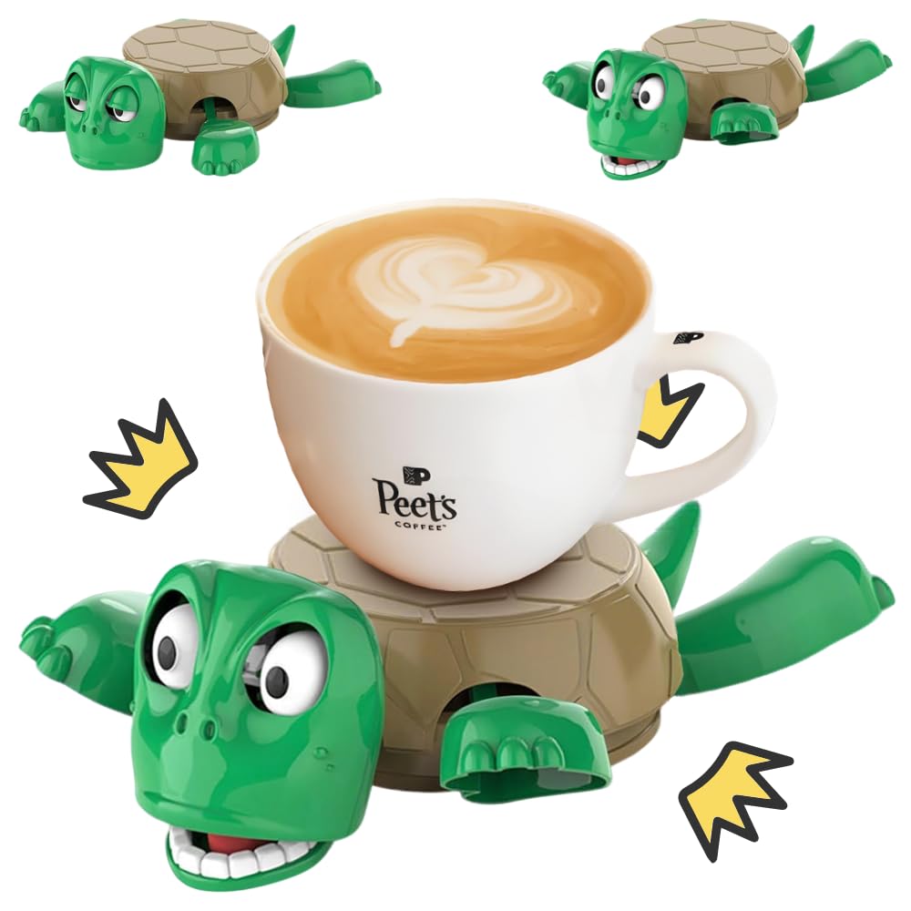 Wonka Turtle Coaster, 3D Printed Funny with Interactive Expression, Hilarious Open Eyed When Put a Glass on His Back, Turtle Cup Holder, Home Decor & Kitchen Accessories, Gag Gift for Tortoise Lovers