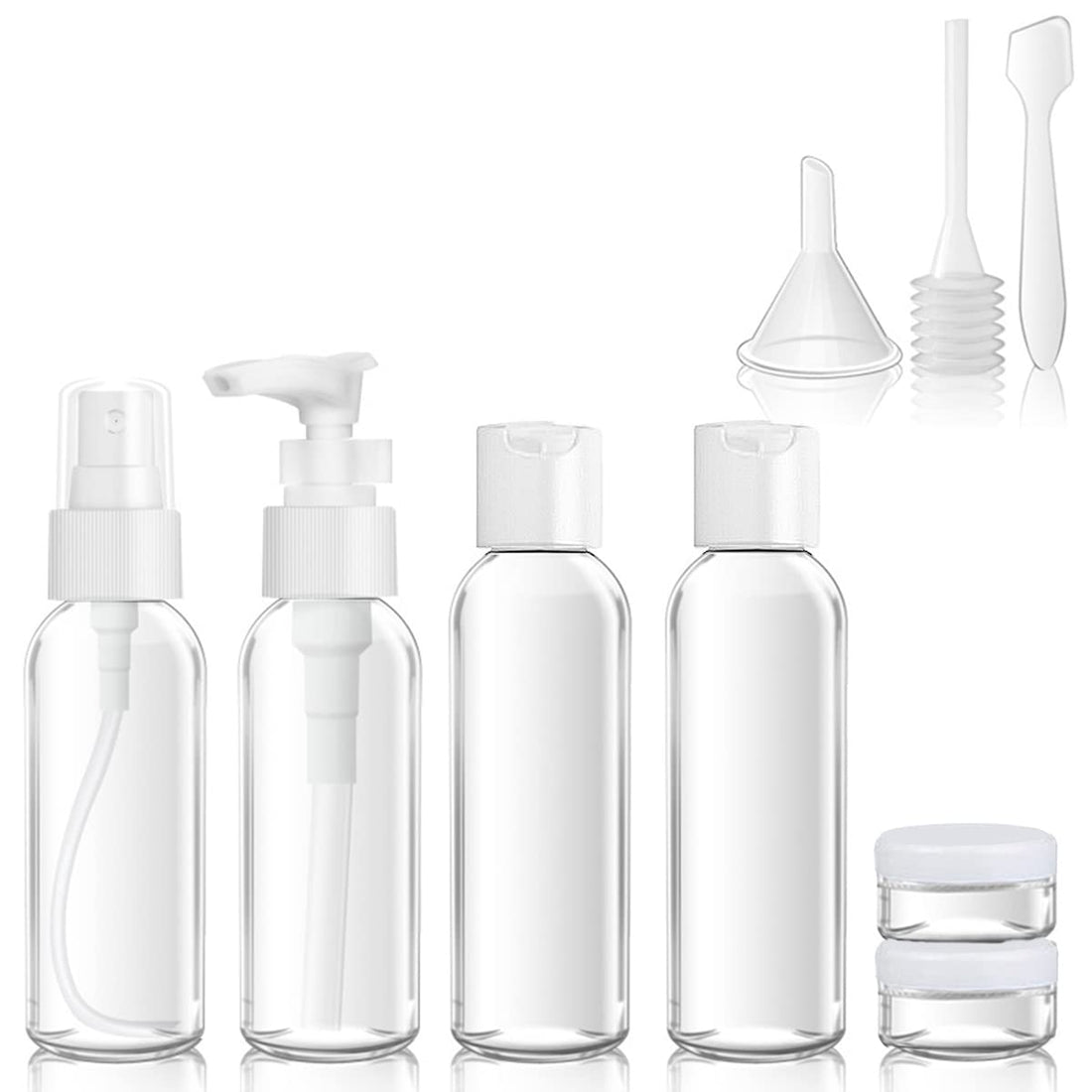 10 Pcs Travel Bottles Set for Toiletries, 50 ml Leak Proof Refillable Squeezable Containers with Clear Storage Bag for Cosmetic and Toiletries, Colorful